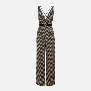 Tuta in georgette con stampa a rombi tu03551e2 Elisabetta Franchi pe25