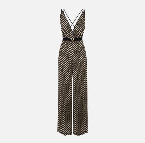 Tuta in georgette con stampa a rombi tu03551e2 Elisabetta Franchi pe25