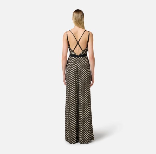 Tuta in georgette con stampa a rombi tu03551e2 Elisabetta Franchi pe25