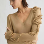 maglia nera con rouches liu jo pe 25 art. ca5165