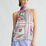 Top in raso stampato liu jo pe 25 art. wa5394