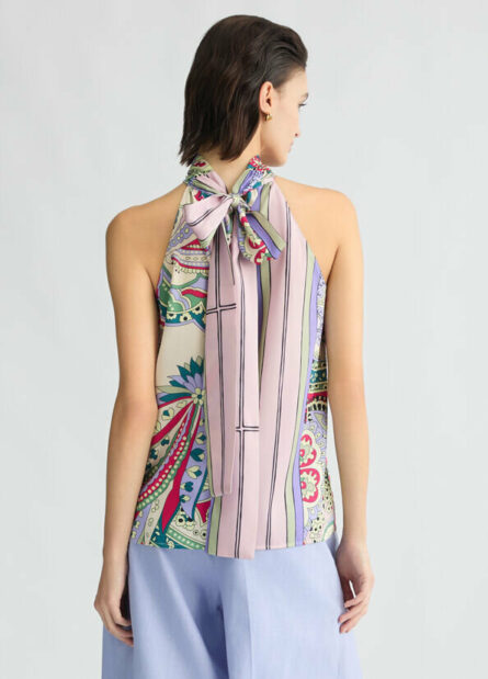 Top in raso stampato liu jo pe 25 art. wa5394