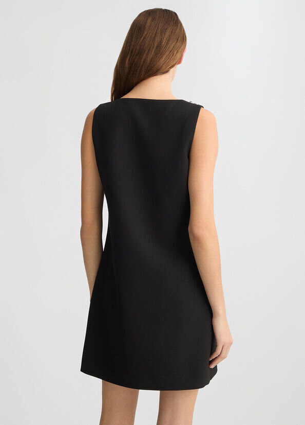 Abito nero con ricami gioiello liu jo pe 25 art. ca5078