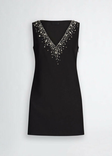 Abito nero con ricami gioiello liu jo pe 25 art. ca5078