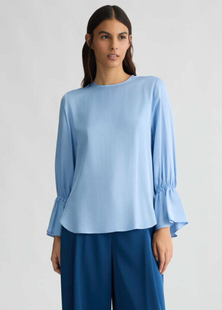 Blusa in raso azzurra liu jo pe 25 art. ca5242