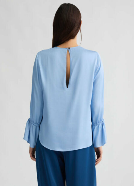 Blusa in raso azzurra liu jo pe 25 art. ca5242