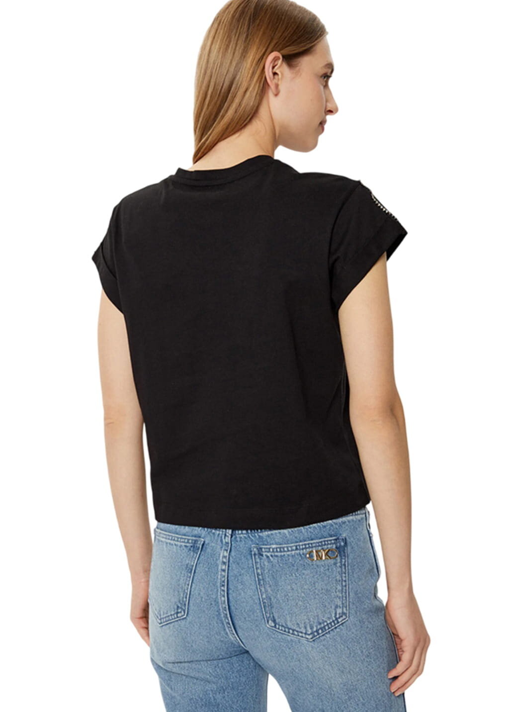 Ss Cn Sleeves Strass Guess t-Shirt Donna W5RI06 PE25.