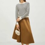 Gonna svasata in misto cotone kaki marella pe 25