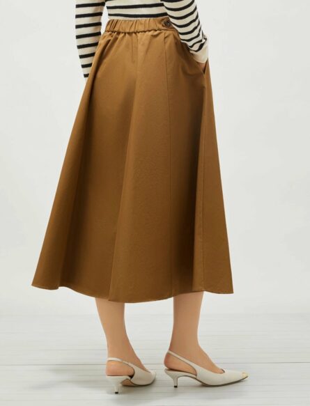 Gonna svasata in misto cotone kaki marella pe 25