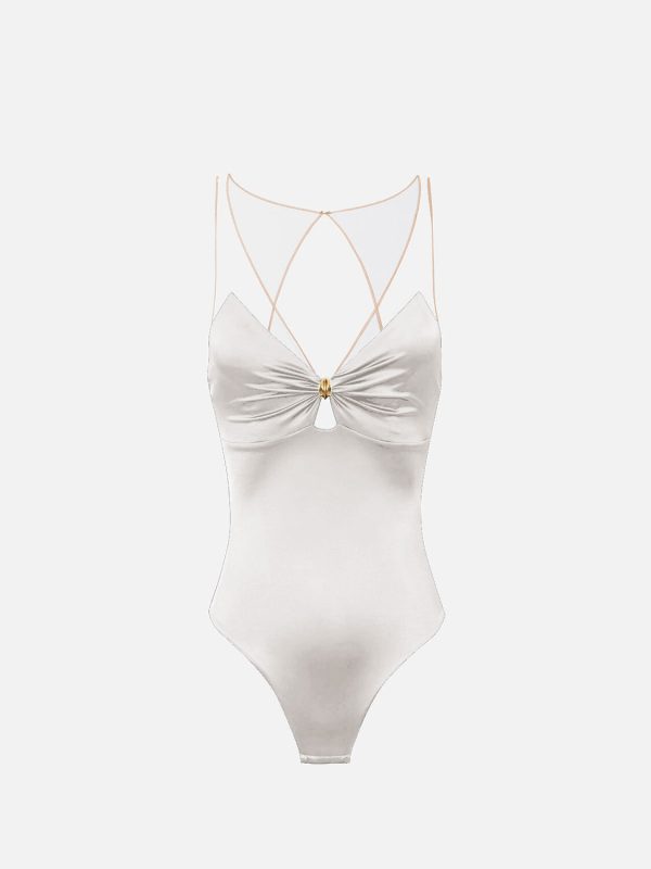Body in lycra con spalline in tulle bo03051e2 Elisabetta Franchi pe25