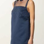 Mini Abito in Duchessa con Ricamo in Tulle e Stras Elisebetta Franchi pe25