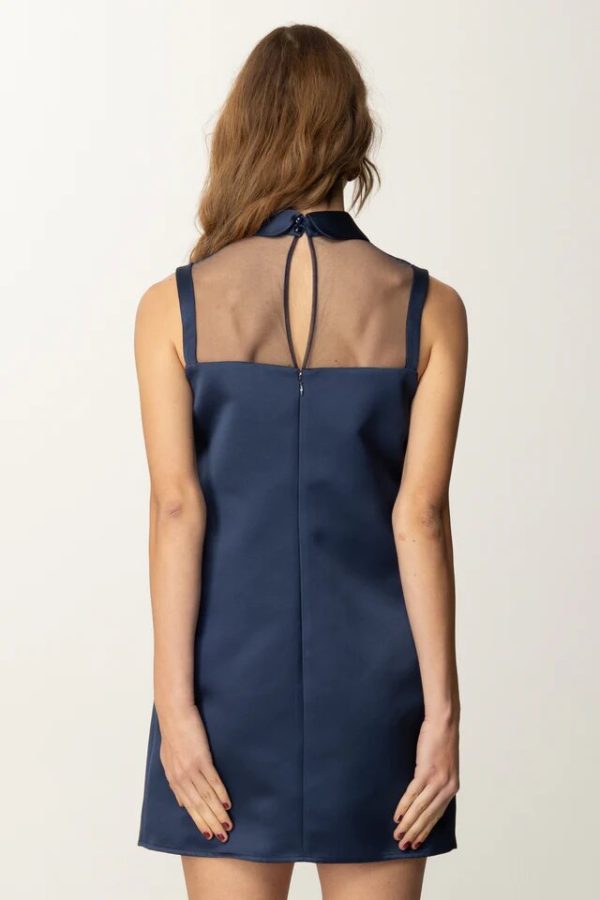 Mini Abito in Duchessa con Ricamo in Tulle e Stras Elisebetta Franchi pe25