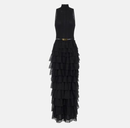 Abito Red Carpet in maglia con balze am45s52e2 Elisebetta Franchi pe25