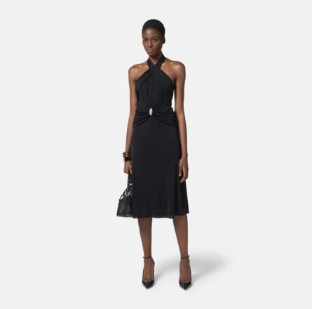 Abito in jersey leggero con scollo incrociato ab71952e2 Elisebetta Franchi pe25