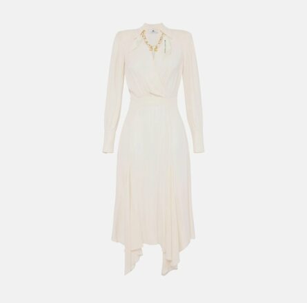 Abito in georgette con foulard gioiello Elisabetta Franchi AB86352E2