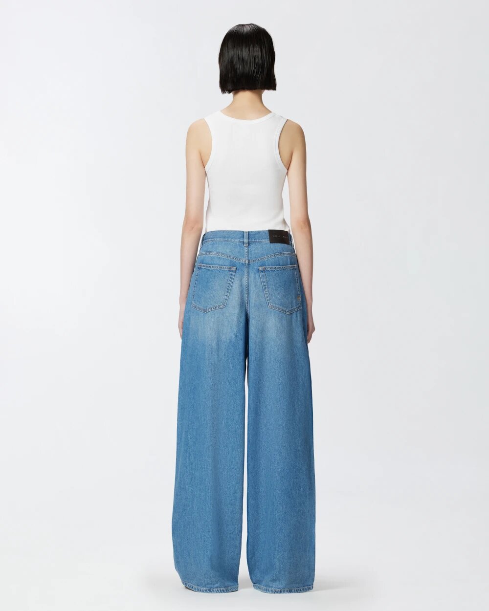 Jeans palazzo in denim chiaro Pinko pe 25. mod. lauryn art. 104601