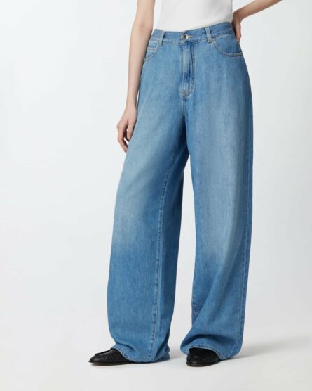 Jeans palazzo in denim chiaro Pinko pe 25. mod. lauryn art. 104601