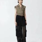 Pantaloni cargo in georgette trasparente Pinko pe 25 art. 104751