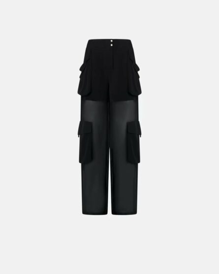 Pantaloni cargo in georgette trasparente Pinko pe 25 art. 104751