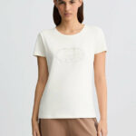 T- shirt con logo e strass liu jo pe 25 art. ta5173