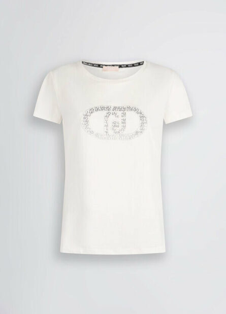 T- shirt con logo e strass liu jo pe 25 art. ta5173