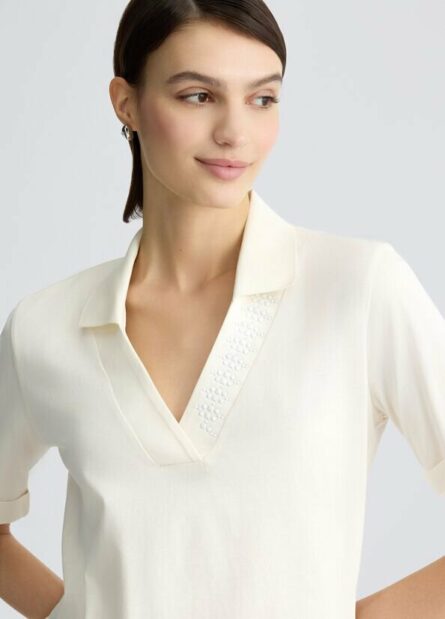 T- shirt in cotone con strass liu jo pe 25 art. ta5187