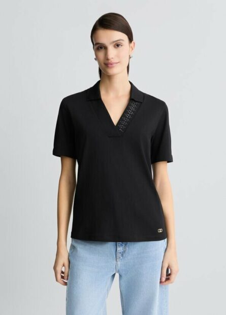 T- shirt in cotone con strass liu jo pe 25 art. ta5187