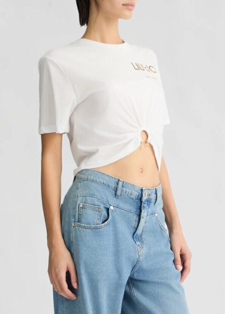 T- shirt in cotone con logo liu jo pe 25 art. wa5139