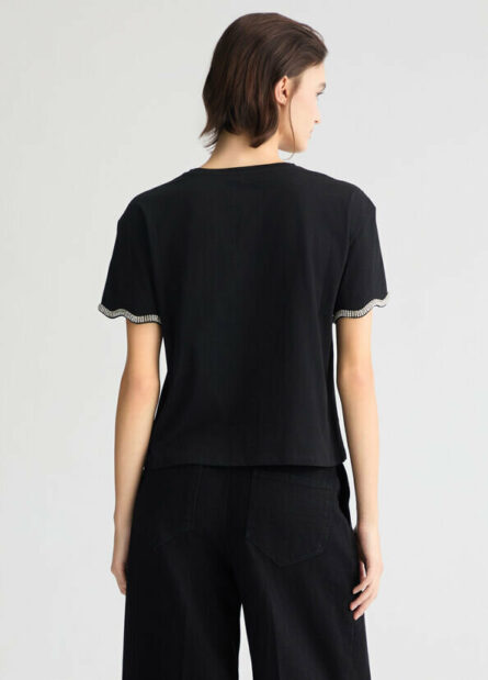 T-shirt in cotone con strass liu jo pe 25 art. wa5182