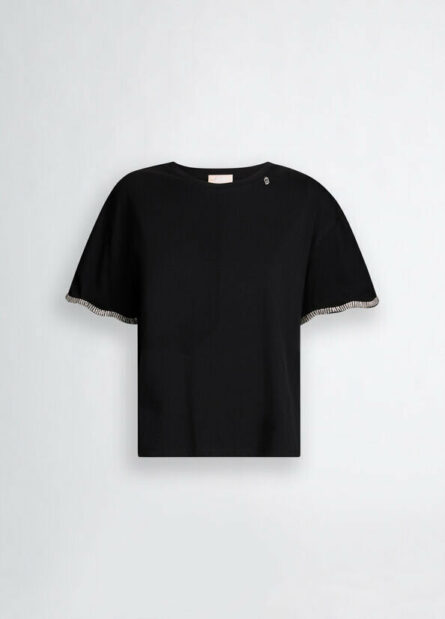 T-shirt in cotone con strass liu jo pe 25 art. wa5182