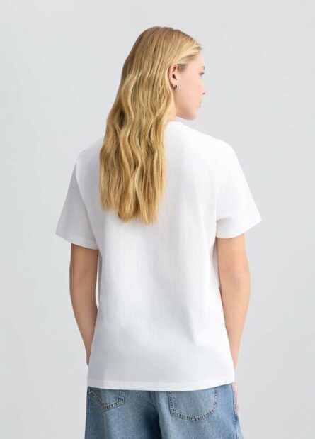 T-shirt con stampa e strass liu jo pe 25 art. wa5343