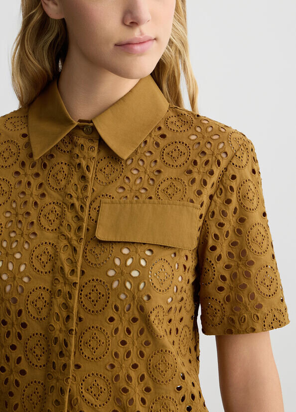 Camicia cropped con ricami liu jo pe 25 art. wa5283