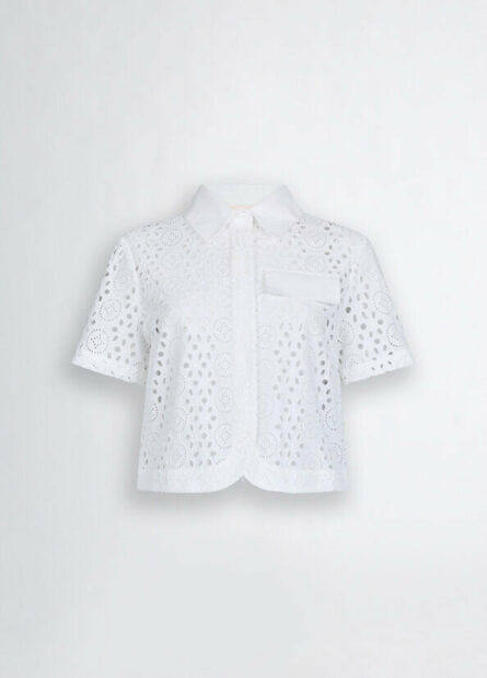 Camicia cropped con ricami liu jo pe 25 art. wa5283