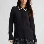 Camicia nera in crèpe liu jo pe 25 art. ca5198
