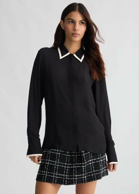 Camicia nera in crรจpe liu jo pe 25 art. ca5198