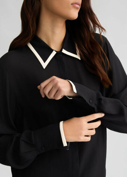 Camicia nera in crèpe liu jo pe 25 art. ca5198