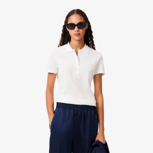 Polo da donna in piqué di cotone stretch Lacoste slim fit pf5462 pe 25
