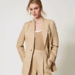 Giacca monopetto in misto lino twin set pe25 art. 251te2140