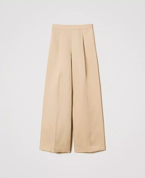 Pantalone a palazzo in misto lino twin set pe25 art. 251te2143