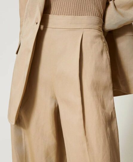 Pantalone a palazzo in misto lino twin set pe25 art. 251te2143