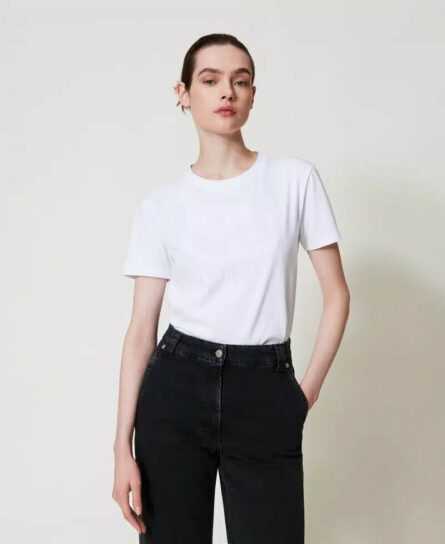 T-shirt ricamata twin set pe25 art. 251tp2072