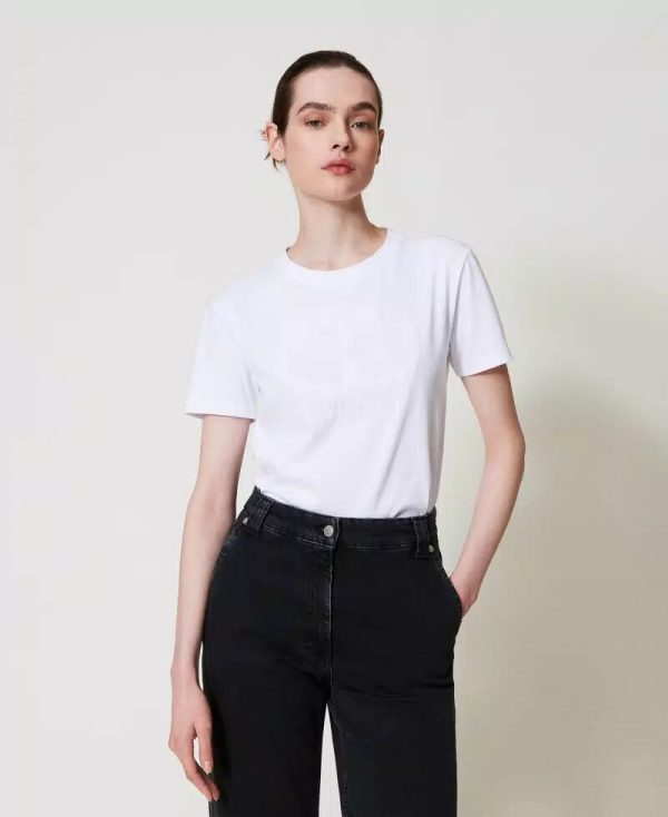 T-shirt ricamata twin set pe25 art. 251tp2072