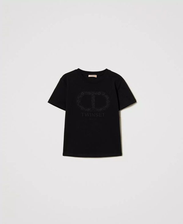 T-shirt ricamata twin set pe25 art. 251tp2072