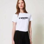T- shirt con logo ricamato twin set pe25 art. 251tp2070