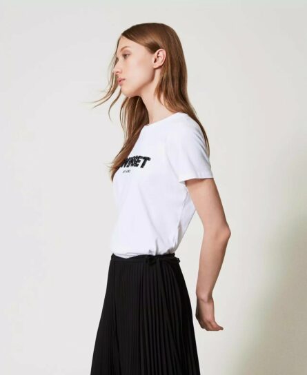 T- shirt con logo ricamato twin set pe25 art. 251tp2070