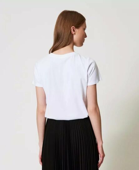 T- shirt con logo ricamato twin set pe25 art. 251tp2070