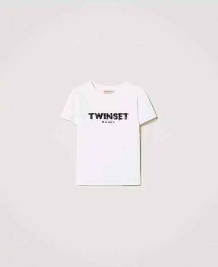 T- shirt con logo ricamato twin set pe25 art. 251tp2070