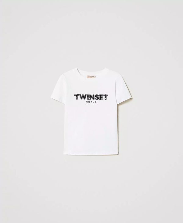 T- shirt con logo ricamato twin set pe25 art. 251tp2070
