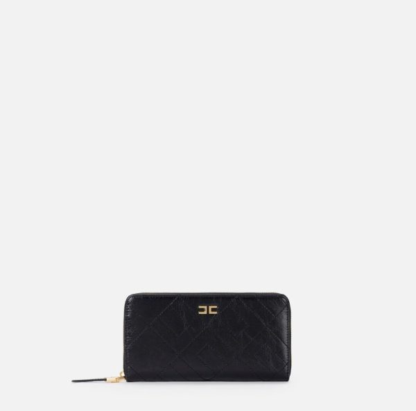 Portafoglio con zip e logo Elisabetta Franchi PF88A52E2