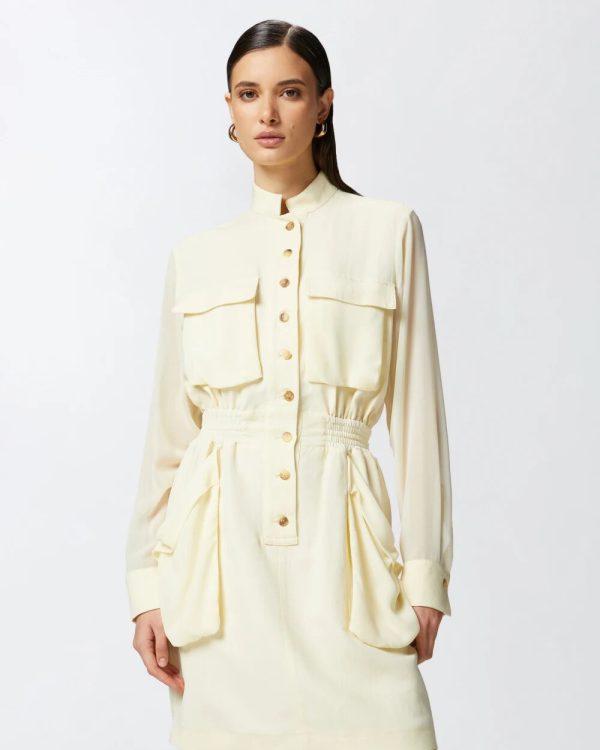 Abito corto a camicia con tasche Pinko pe 25. mod. benvenuto art. 105019